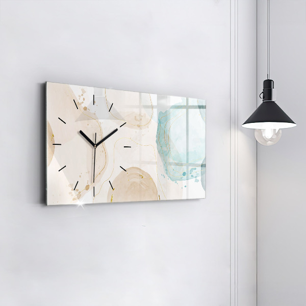 Horizontal wall clock Watercolor stains