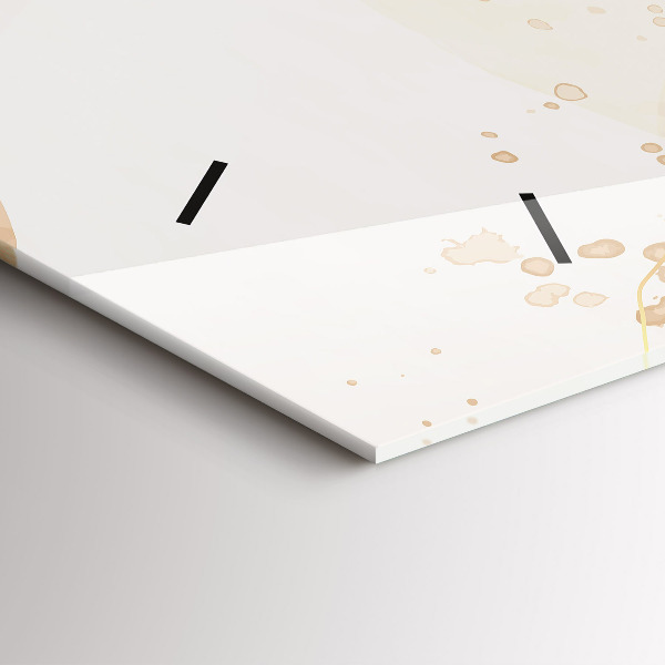 Horizontal wall clock Watercolor stains