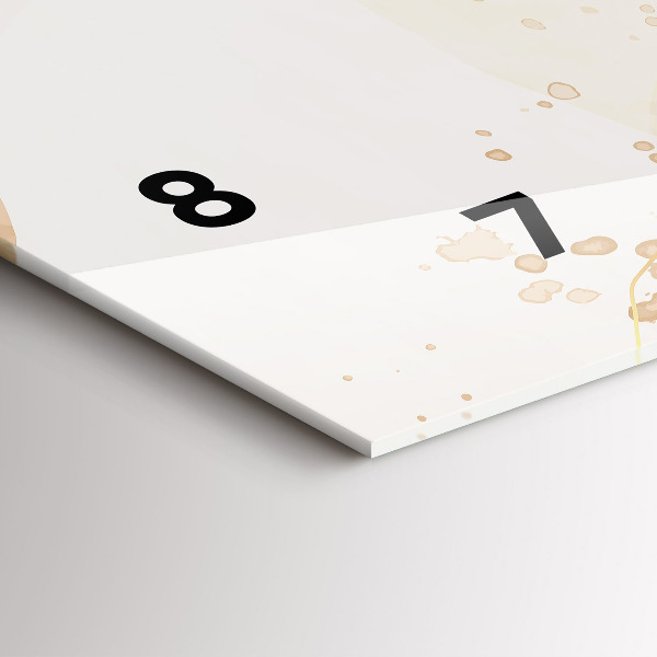 Horizontal wall clock Watercolor stains