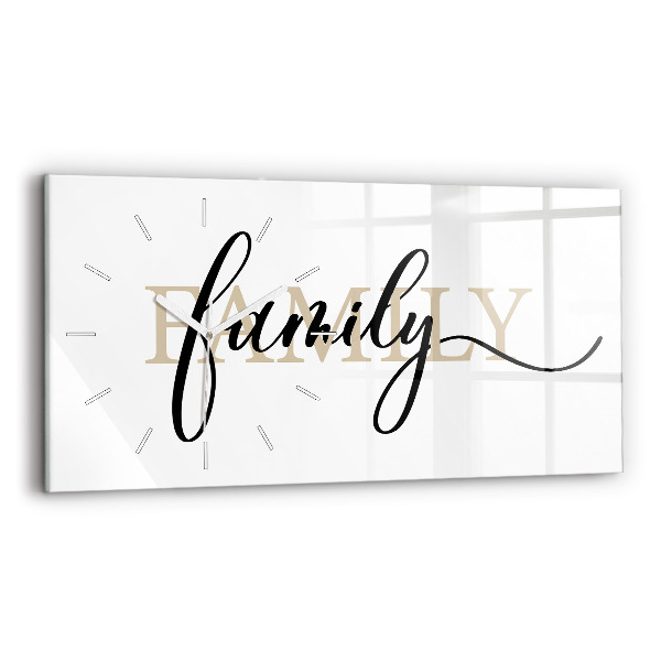 Horizontal wall clock The inscription Family