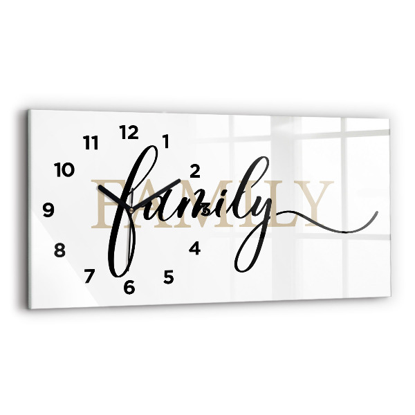 Horizontal wall clock The inscription Family