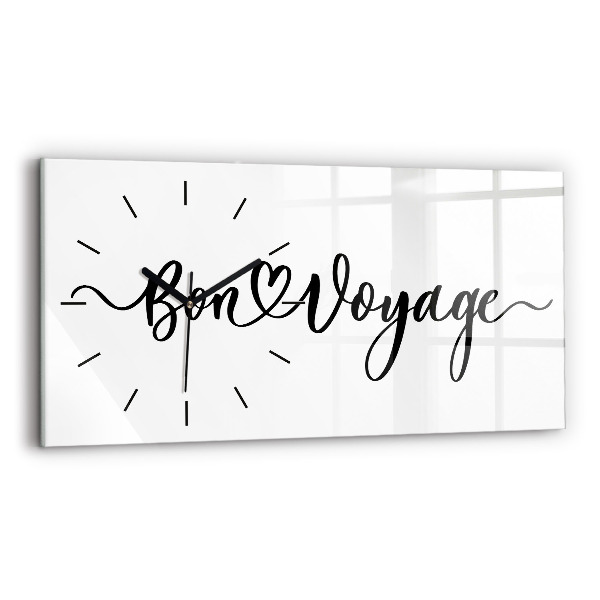 Horizontal wall clock The inscription Bon voyage