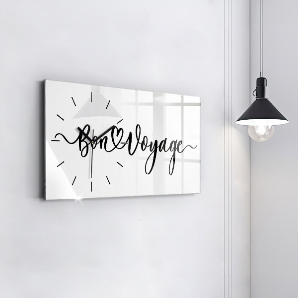Horizontal wall clock The inscription Bon voyage