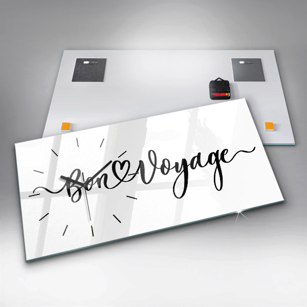 Horizontal wall clock The inscription Bon voyage