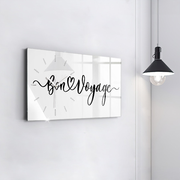 Horizontal wall clock The inscription Bon voyage