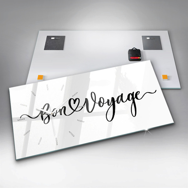 Horizontal wall clock The inscription Bon voyage