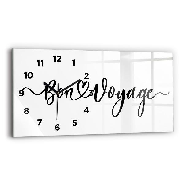 Horizontal wall clock The inscription Bon voyage
