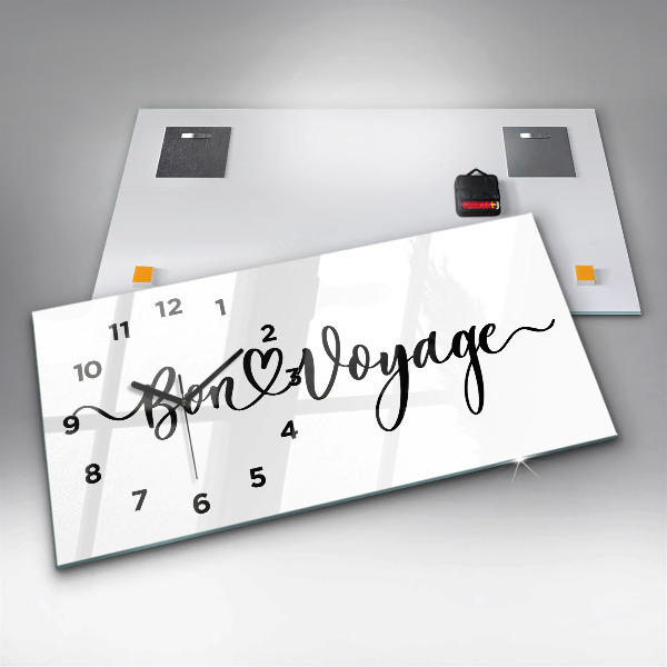 Horizontal wall clock The inscription Bon voyage