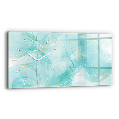 Horizontal wall clock Abstract marble