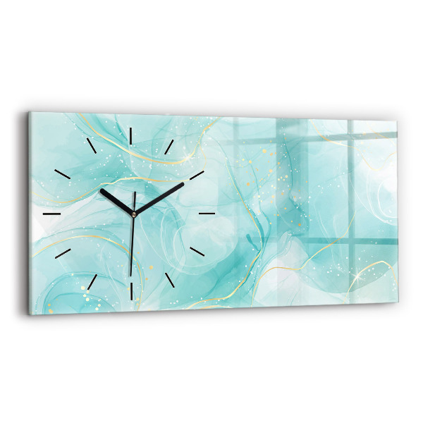 Horizontal wall clock Abstract marble