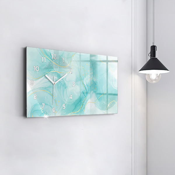 Horizontal wall clock Abstract marble