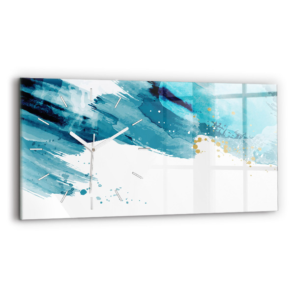 Horizontal wall clock Brush strokes