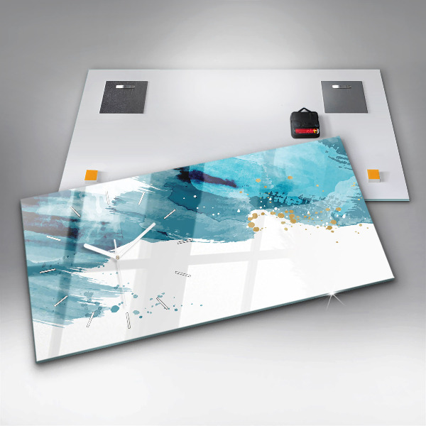 Horizontal wall clock Brush strokes