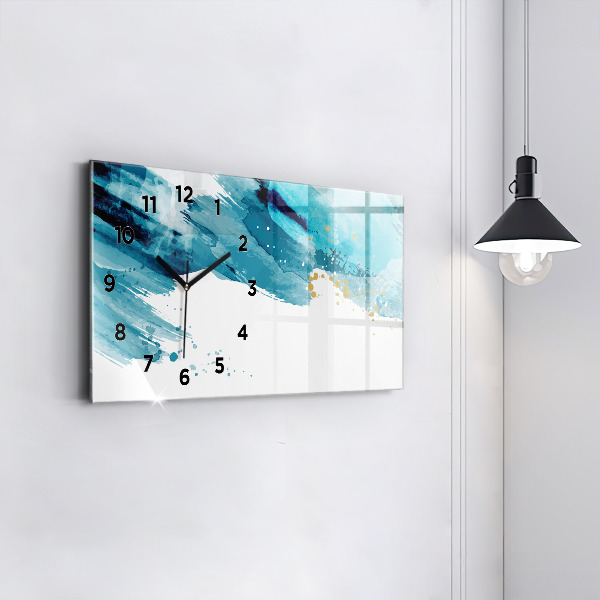 Horizontal wall clock Brush strokes