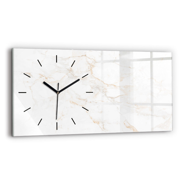 Horizontal wall clock Elegant marble