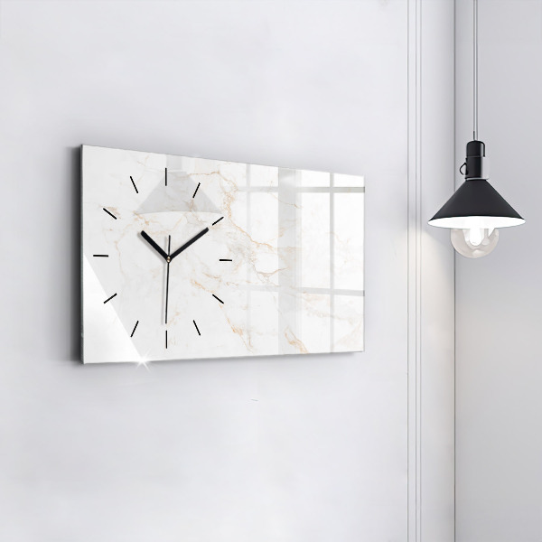 Horizontal wall clock Elegant marble