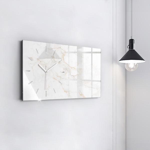 Horizontal wall clock Elegant marble