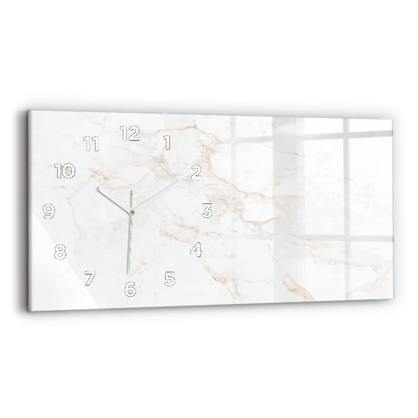 Horizontal wall clock Elegant marble