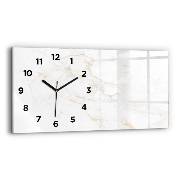 Horizontal wall clock Elegant marble