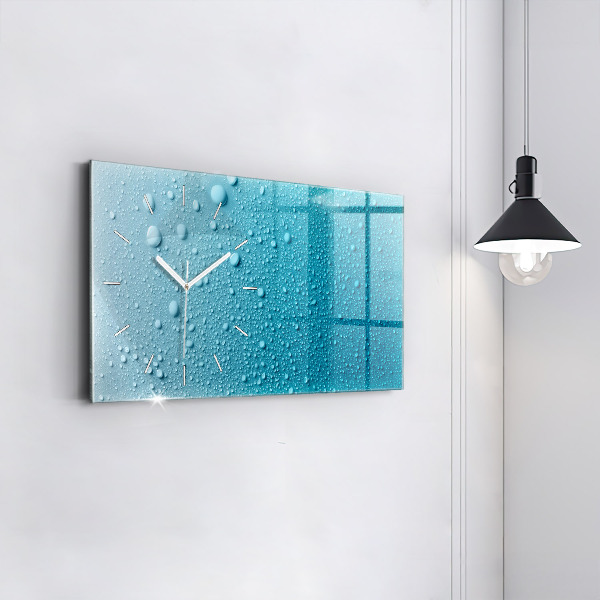 Horizontal wall clock Drops of water
