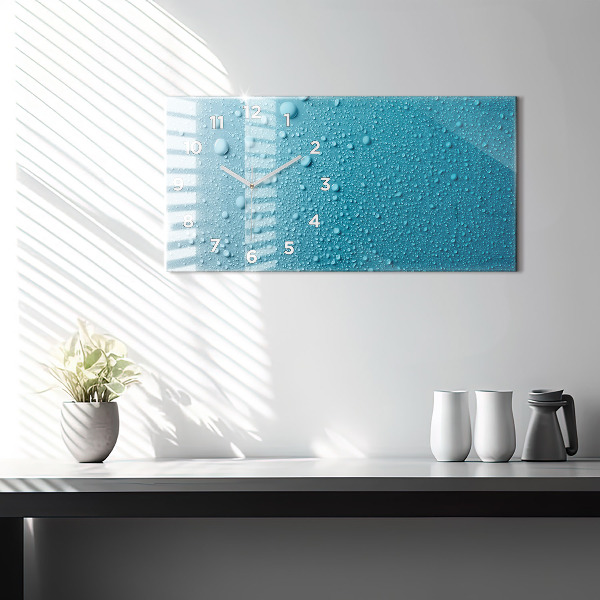 Horizontal wall clock Drops of water