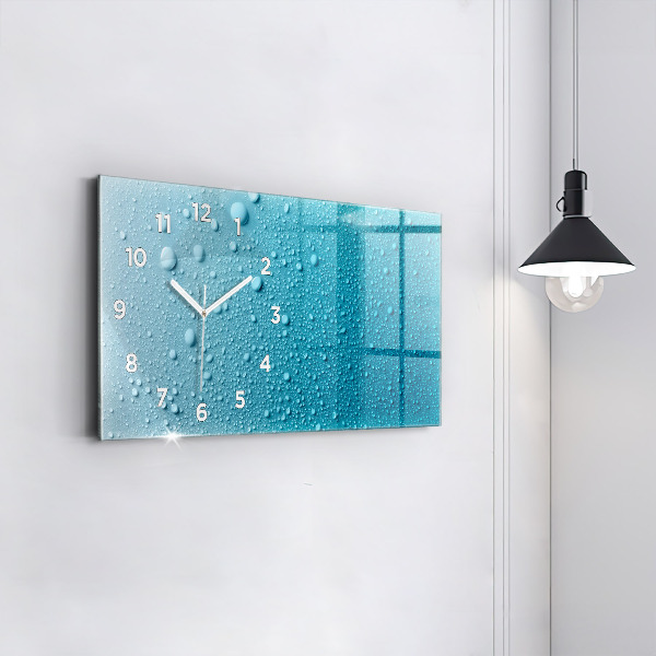 Horizontal wall clock Drops of water
