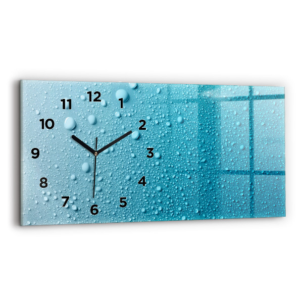 Horizontal wall clock Drops of water