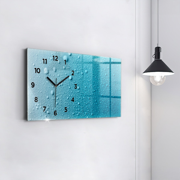 Horizontal wall clock Drops of water