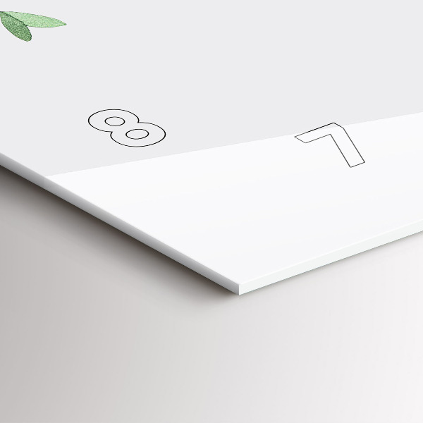 Horizontal wall clock Plant leaves