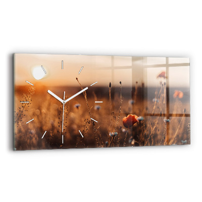 Horizontal wall clock Field sunrise