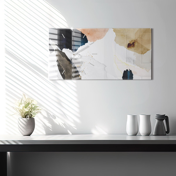 Horizontal wall clock Abstraction spots