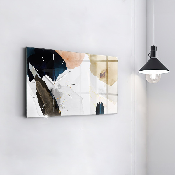 Horizontal wall clock Abstraction spots