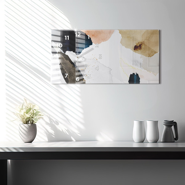 Horizontal wall clock Abstraction spots