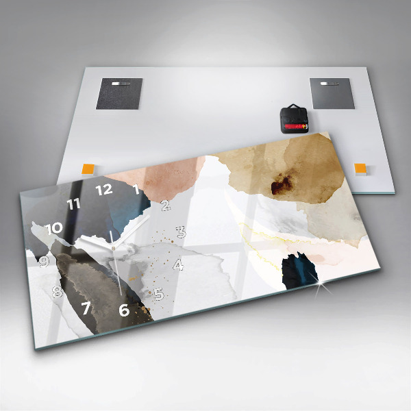 Horizontal wall clock Abstraction spots