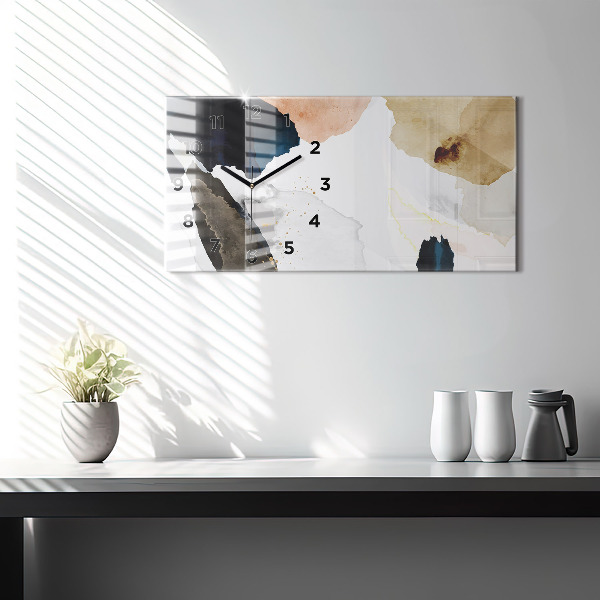 Horizontal wall clock Abstraction spots