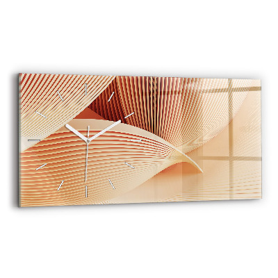 Horizontal wall clock Waves abstract pattern
