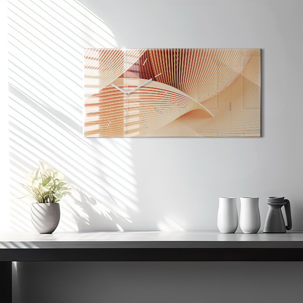 Horizontal wall clock Waves abstract pattern