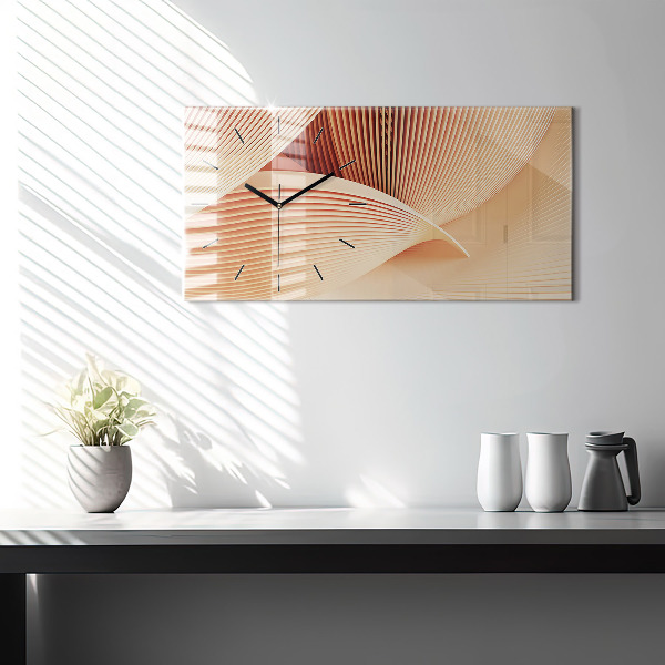 Horizontal wall clock Waves abstract pattern