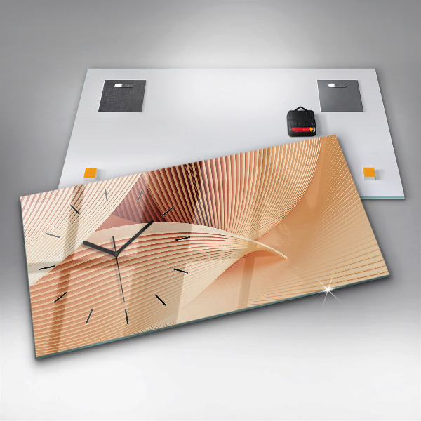 Horizontal wall clock Waves abstract pattern