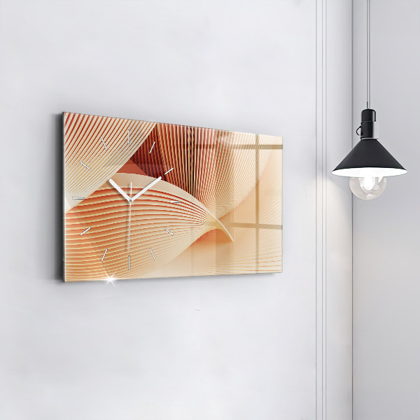 Horizontal wall clock Waves abstract pattern