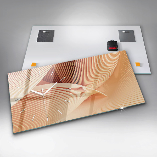 Horizontal wall clock Waves abstract pattern