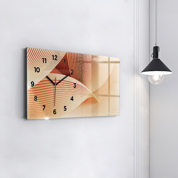 Horizontal wall clock Waves abstract pattern