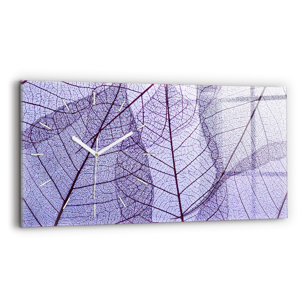 Horizontal wall clock Leaves nature