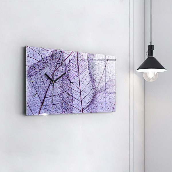 Horizontal wall clock Leaves nature