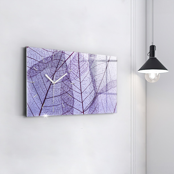 Horizontal wall clock Leaves nature