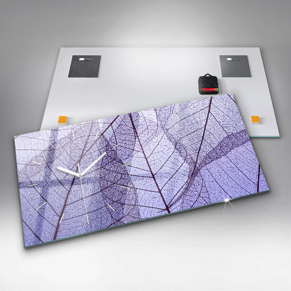Horizontal wall clock Leaves nature