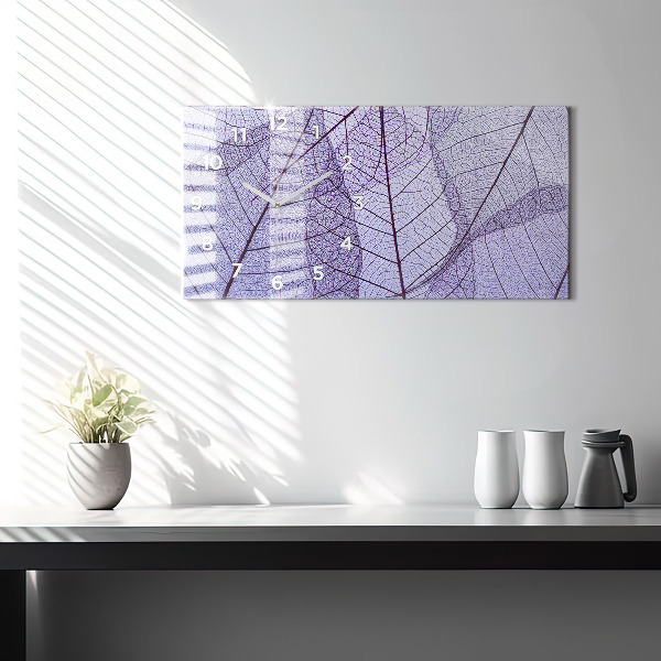 Horizontal wall clock Leaves nature