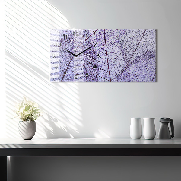 Horizontal wall clock Leaves nature