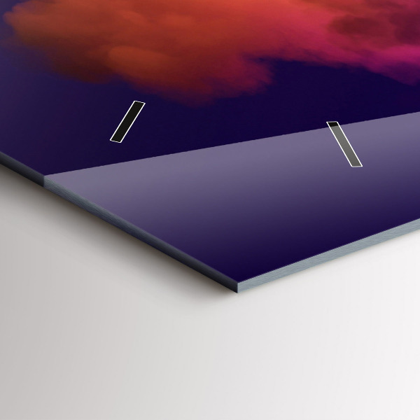 Horizontal wall clock 3D smoke abstract