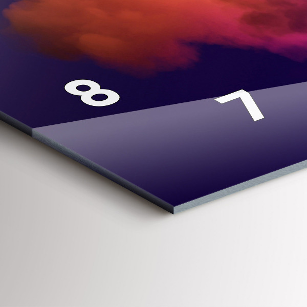 Horizontal wall clock 3D smoke abstract